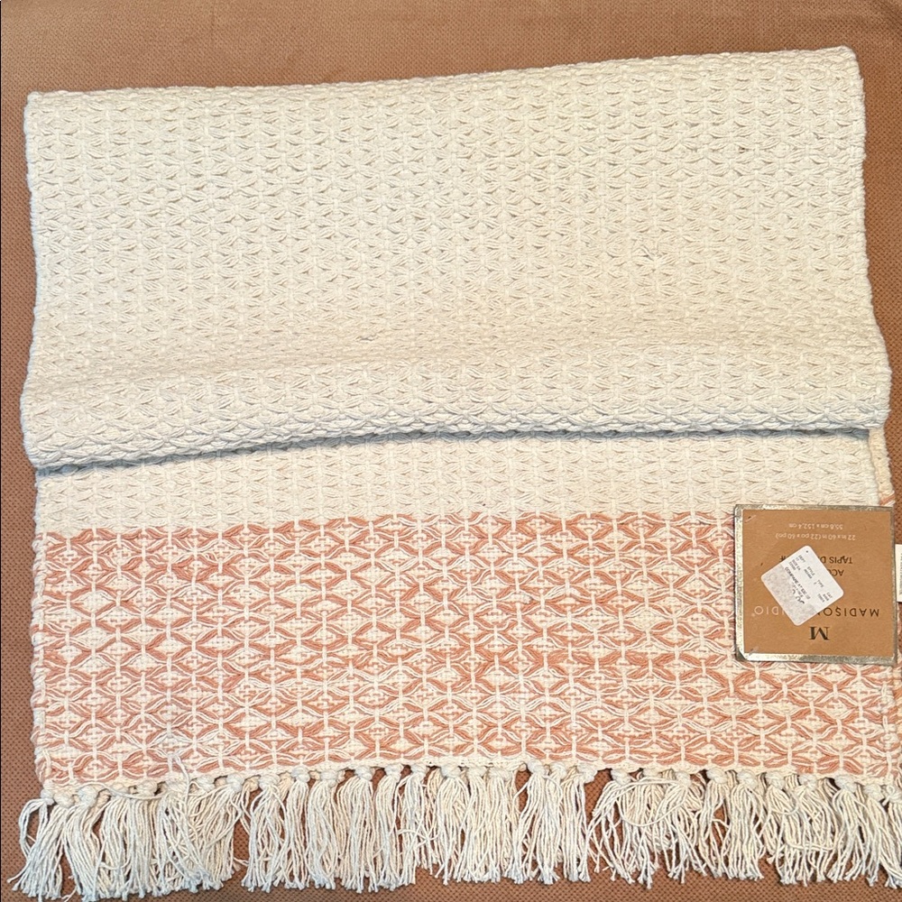 Madison Studio Cream and Pink Runner Rug